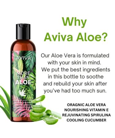 Aviva Organic Aloe Vera Gel for Face & Body | Vitamin E Cucumber & Spirulina | Soothing After-Sun Care & Sunburn Relief - Buy Online on GoSupps.com