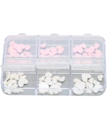 3D Heart Nail Decoration Multiple Sizes Pink and White Resin Manicure Nail Accessories - Buy Online on GoSupps.com