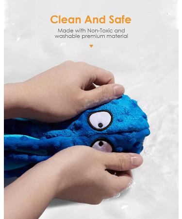2 Pack Squeaky Dog Chew Toys | Durable & No Stuffing Plush Toy for Teething Puppies, Small, Medium, and Large Dogs | Interactive & Entertaining Pet Training Toy (Purple+Blue) - Buy Online on GoSupps.com