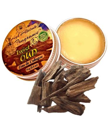 OUD Twist Cologne - Eau de Cologne - Solid Balm for Men - Aromatherapy Essential Oils (Agarwood Aquilaria Oudh Amber Cedarwood Oakmoss) - Natural Perfume Fragrance Travel Gifts - 0.5oz