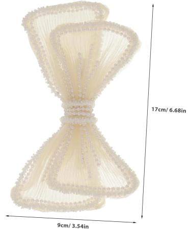Beavorty 1PC bow hairpin wedding headpiece for bride Large Hair Bows Hair Bows Clips hair barrettes for women wedding hair clips for brides Headdress white plastic crocodile skin girl pearl - Buy Online on GoSupps.com