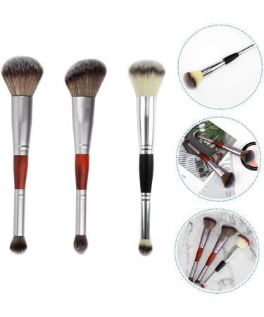 Housoutil 3pcs Double-ended Makeup Brush Eyeshadow Highlighter Makeup Brush Double-head Brush Woman Cosmetic - Buy Online on GoSupps.com