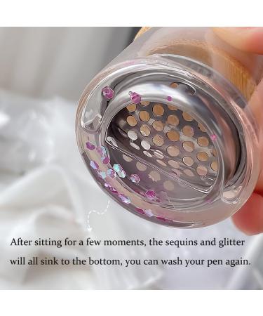 Premium Nail Art Brushes Cleaning Cup - Stainless Steel Mesh & Crystal Design for Glitter & Bead Pens | International Shipping Available - Buy Online on GoSupps.com