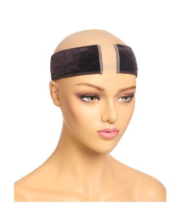 Elastic Wig Grip Headband Non-Slip Wig Band Wig Grip Band for Holding Women s Wig and Scarf Thinner Velvet Wig Grip Dark Brown