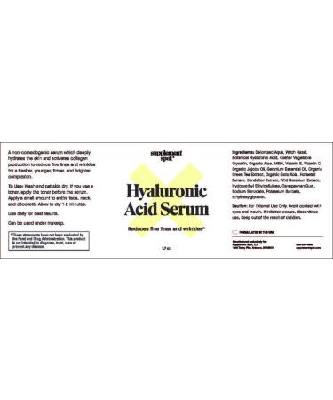 Supplement Spot Hyaluronic Acid Serum for Face & Neck Hydrating w/Vitamin C E Jojoba Oil & Green Tea Plant-Powered Anti Aging Serum Reduces Fine Lines & Wrinkles (1.7 oz) - Buy Online on GoSupps.com