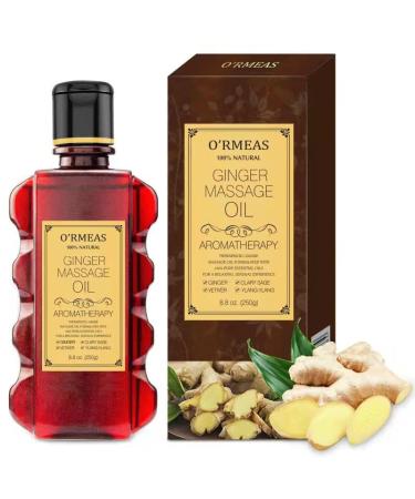 Ginger Massage Oil for Relaxing Muscles Massage Oil for Massage Body Oil for Skin Moisturizing for Men and Women 8.8 oz