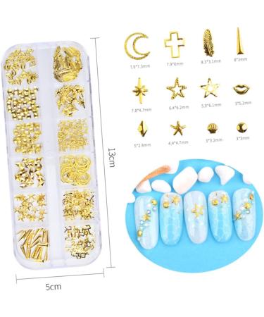 Beaupretty Tools Boxes nail art decoration nail tools rose gold decorations manicure tools nail decorations for nail art nail art ornaments manicure decoration hollow out 3d golden Nails - Buy Online on GoSupps.com