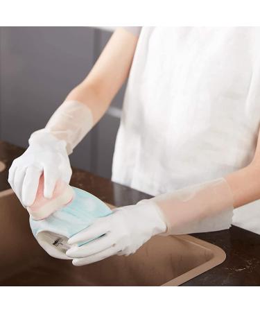 KKRAUS Reusable 3 Pairs Dishwashing Cleaning Gloves Kitchen Dish Washing Gloves Rubber Gloves for Laundry Housework Bathroom (Color : White Size : Medium) Medium White - Buy Online on GoSupps.com