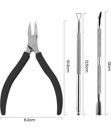 Cuticle Care Set with Cuticle Trimmer Pusher and Peeler: Professional Stainless Steel Nail Care Kit for Manicure and Pedicure Durable Cuticle Nipper Cutter Clipper Dead Skin Remover Tools (Black) - Buy Online on GoSupps.com