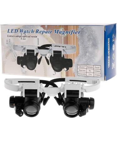 Headband Magnifier with LED Light Head Mounted Magnifying Glasses 8X 15X 23X Small Gift - Buy Online on GoSupps.com
