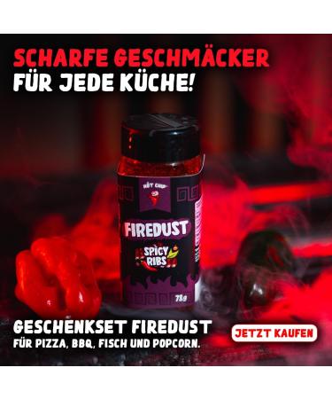  HOT CHIP HOT CHIP Firedust Firedust Spice Gift Box 8 x 73g Spice Mix - Pizza BBQ Fish Potatoes Spices & More - Spicy Cheese Spices with Paprika and Celery - Perfect for - Buy Online on GoSupps.com