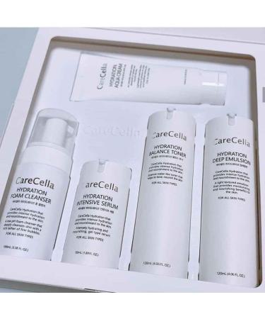 CareCella Hydration Basic Set | Intense Hydration for All Skin Types | B-Corp Certified & Dermatologist Tested Cleanser Toner Serum Emulsion & Cream - Buy Online on GoSupps.com