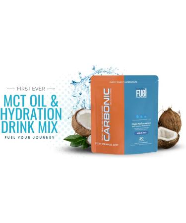 Buy Carbonic Orange Zest Hydration & MCT Oil Powder - Advanced Electrolyte & MCT Formula for Enhanced Hydration Energy & Recovery - 50 Servings - Buy Online on GoSupps.com
