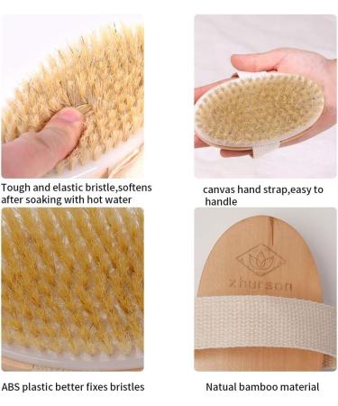 Zhurson Body Brush - Natural Oval Bristle for Lymphatic Health Blood Circulation Metabolism Boost & Exfoliation - Buy Online on GoSupps.com