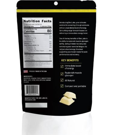 Dextrose Bites - Energizing Melts & Portable Glucose Tablets for Workouts - Banana Mango Flavor (Pack of 01 - Buy Online on GoSupps.com