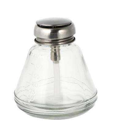 FRCOLOR Press Fingernail Polish Remover Nail Gel Polish Remover Liquid Dispenser Cleaning Solution Bottle Nail Color Remover Dispenser Glass Container Stainless Steel