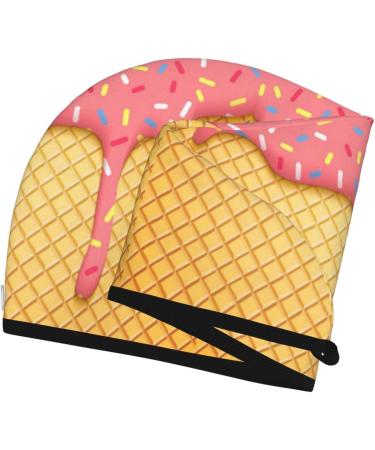 Hair Towel Wrap - Quick Drying Towel Turban with Button | Pink Ice Cream - International Shipping Available - Buy Online on GoSupps.com