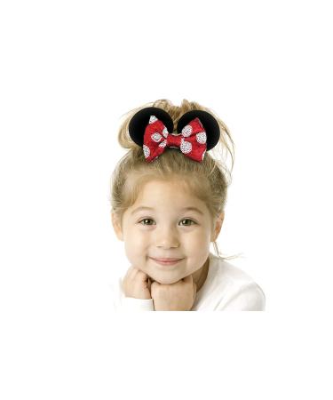 Styla Hair 2 Pack Mouse Ear Scrunchies for Kids & Women - Red & Black Velvet Bow Scrunchies - Sparkle Sequins Hair Bands - Buy Online on GoSupps.com