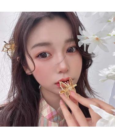 3D Butterfly Hair Clips 2 Pack - Gold & Silver Metal Non-Slip Hair Accessories for Women - Cute Butterfly Hair Styling Decoration - Buy Online on GoSupps.com