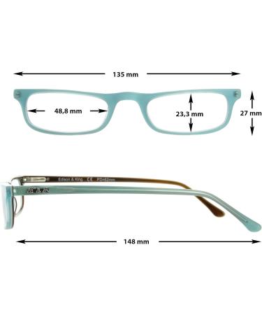 Edison & King Practical Reading Glasses - Premium +2.00 Dpt Lenses in 2 Stylish Options | International Shipping Available - Buy Online on GoSupps.com