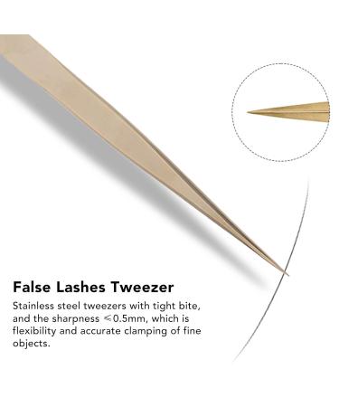 Professional Stainless Steel Eyelash Extension Tweezers - Portable Strong & Durable Makeup Accessories - Buy Online on GoSupps.com