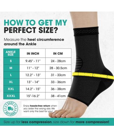 Modvel Ankle Brace Compression Socks for Men & Women - Support for Sprains Tendonitis & Arthritis - Ideal for Sports & Running - Black Small - Buy Online on GoSupps.com