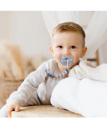 Pacifier Clip for Baby Boys Girls | Neutral Binky Holder | 2 Pack (Beige Grey) - Buy Online on GoSupps.com