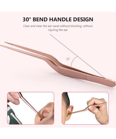 2 Sets Earwax Removal Tools - Reusable Spoon, Curette, Brush, Tweezers - Stainless Steel - Safe and Effective Cleaner for Ear Hygiene - Buy Online on GoSupps.com
