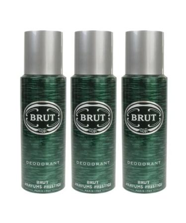 Brut 3 X Original Deodorant Body Spray 200Ml For Men Faberge