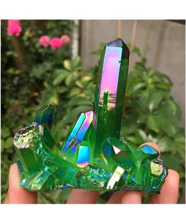 Stone Crafts Green Aura Crystal Cluster Angel Aura Titanium Quartz Crystal Stunning Rainbow Minerals ZJGIDTEM (Size : 120-150g) - Buy Online on GoSupps.com