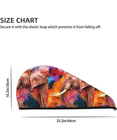 Hair Towel Wrap: Quick-Dry Turban for Easy Hair Drying - Elephant Oil Painting Design - Buy Online on GoSupps.com