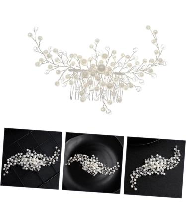 FRCOLOR 1 Pc Hair Comb Hair Side Combs Rhinestone Flower Clips Handmade Hair Decor Hairpins Clip Wedding Pearl Hair Pin Alloy European and American Bride Accessories - Buy Online on GoSupps.com