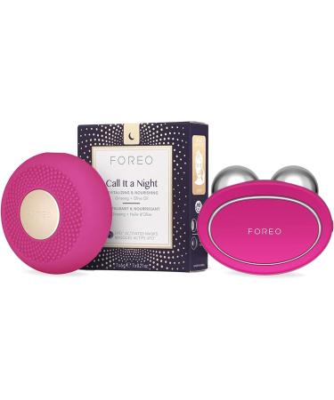 FOREO Bear App-Connected Microcurrent Facial Toning Device + UFO Mini Facial LED Light Therapy Device for All Skin Needs + UFO-Activated Nourishing and Revitalizing Facial Treatment Face Mask Toning Device + LED Therapy Device + Face Mask - Buy Online on GoSupps.com