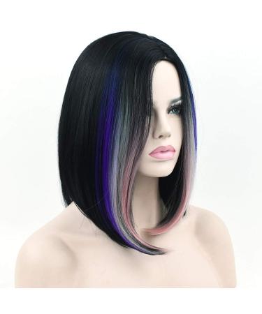 Buy Synthetic Short Straight Black to Gray Pink Wigs - Perfect Party Hairstyle for Women | International Shipping - Buy Online on GoSupps.com