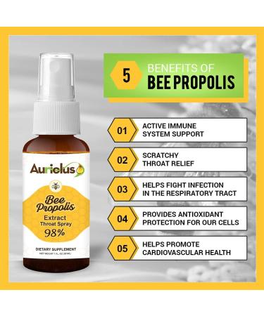 Auriolus Bee Propolis Throat Spray- Alcohol-Free Immune Support & Sore Throat Relief- Antioxidants Keto Paleo Gluten-Free- 1 Fl Oz (Pack of 2) - Buy Online on GoSupps.com