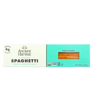 Ancient Harvest Organic Gluten-Free Corn and Quinoa Supergrain Spaghetti Pasta, Plant-Based Pasta with the Same Great Taste and Texture of Traditional Pasta, 8 oz. Box (Pack of 12) Spaghetti Style 8 Ounce (Pack of 12)