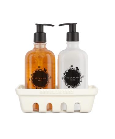 Beekman 1802 Hand Care Ceramic Caddy Set - 12.5 oz Each - Goat Milk-Based Hand Wash & Lotion for Dry Hands - Cruelty Free Honeyed Grapefruit - Buy Online on GoSupps.com