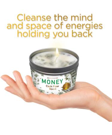MAGNIFICENT 101 Money Aromatherapy Candle - Sage Cinnamon Scented Soy Wax Tin for Cash Flow Boost and Chakra Healing - Buy Online on GoSupps.com