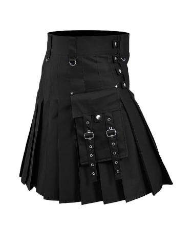 Kilt men Scottish Kilt red splice men scottish skirt comfortable fabric skirts with contrast bags breathable excursion Scottish kilt checkered patchwork vintage black 4xl