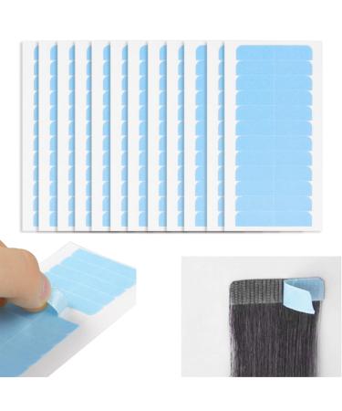 144 pieces of replacement tapes adhesive strips double -sided adhesive power hair adhesive tape replacement tape for tape in hair extensions real hair wig band double -sided adhesive tapes (4 x 0.8 cm blue)