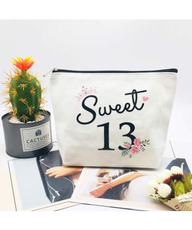 Sweet Thirteen Gifts for Teen Girls - 13th Birthday Ideas, Makeup Bag for Best Friend or Daughter - Buy Online on GoSupps.com