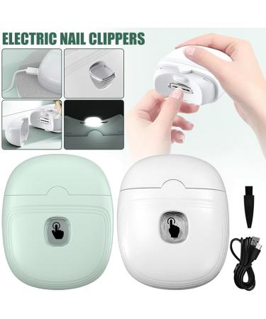 Electric Nail Clipper with USB Charging Cordless Design for Safety and Convenience LED Light and Cleaning Brush Included One-Touch Operation for Teens Adults and Kids (White) - Buy Online on GoSupps.com