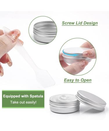 Aluminum Empty Jar Set - 30ml Cream Cans (12 pcs) with Spatulas & Stickers for Cosmetics Nail Art & Jewelry - Buy Online on GoSupps.com