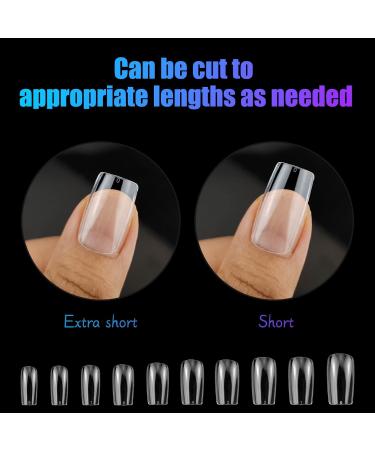 100 Pcs Clear False Nail Tips with Storage Case-Full Cover Coffin Nails in 10 Sizes for Nail Salons and DIY Nail Art-Long Lasting and Durable Artificial Fingernails for Glamorous Looks (Square Clear) 1 count (Pack of 1) Clear - Buy Online on GoSupps.com
