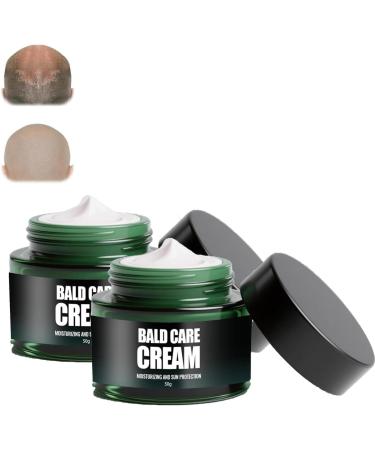 FLLUOUZH Bald Cream 50g Bald Head Moisturiser for Men Moisturizing Nourishing and Scalp Care Mens Shaving Cream with Matte Effect No Grease UV Protection 2 PCS