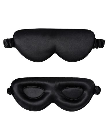 Alaska Bear Silk Contour Sleep Mask with Molded Cups Luxury Cool 22 Momme Adjustable 3D Padded Eye Mask for Sleeping with Gift Box