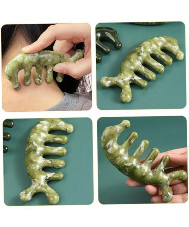 Magiclulu Jade Massage Comb - Scalp & Body Massager Tool | Natural Jade Handicrafts | 11.50x4.50cm Green - Buy Online on GoSupps.com