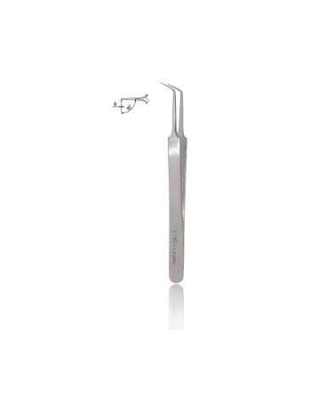 Alluring Silver Tweezers for Eyelash Extension for Volume Lashes 3D 5D & 6D lashes 90 Deg 90Deg