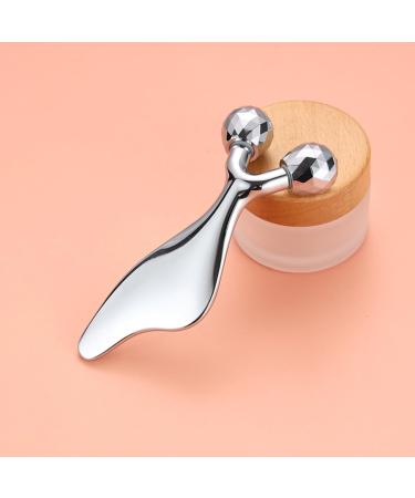 3D Facial Massager Body Slimming Roller Double-Sided Rolling Metal Ball Design Skin Care Massager with Gua Sha Function Ideal for Facial Care and Stress Relief - Buy Online on GoSupps.com