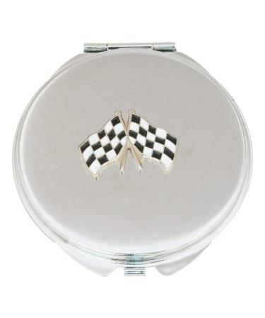 Chequered Flags Compact Mirror Handbag Gift With Free Engraving 550
